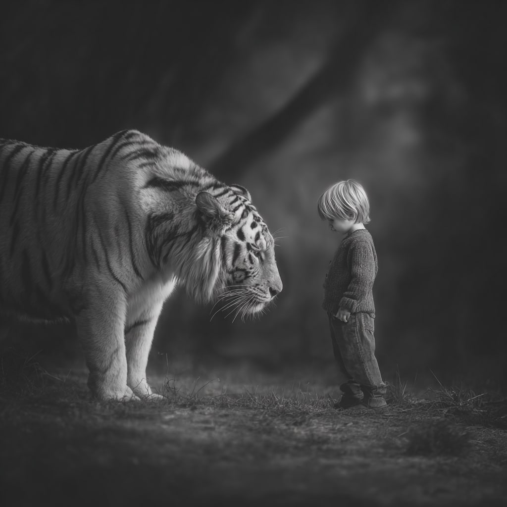 Innocence and Strength. Acrylic print on panel. By the IAAG Artists Group. Contemporary. (1 of 2)