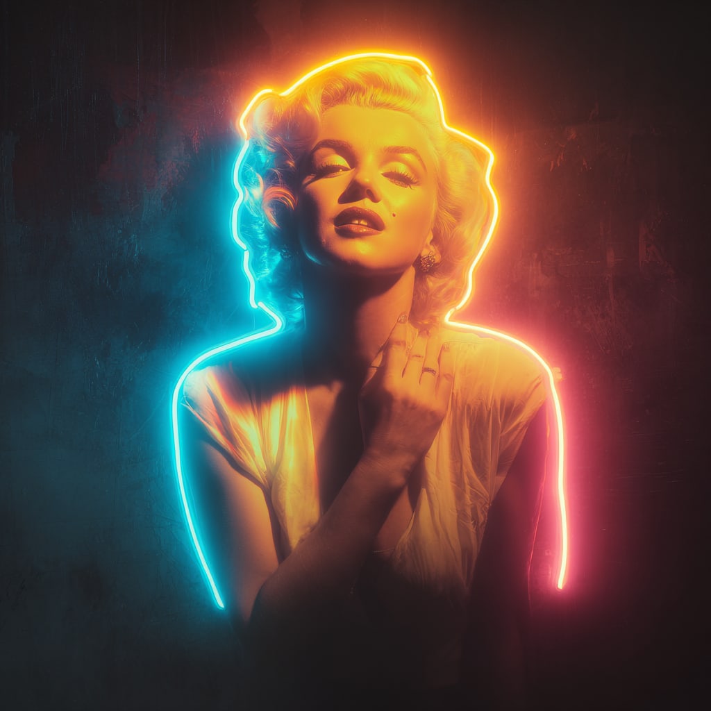 Neon Icon. Acrylic print on panel. By the IAAG Artists Group. Contemporary. (1 of 2)