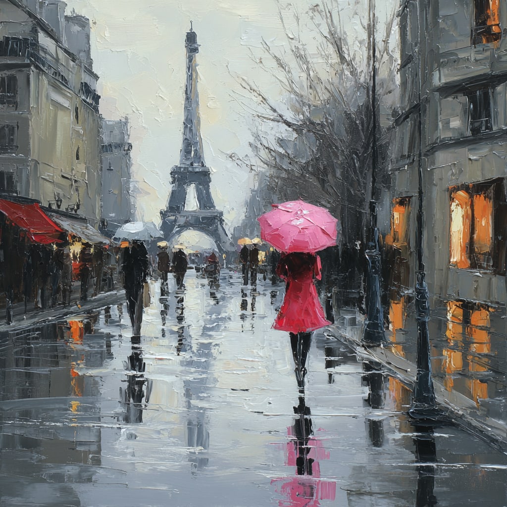 Paris in Pink. Acrylic print on panel. By the IAAG Artists Group. Contemporary. (1 of 2)