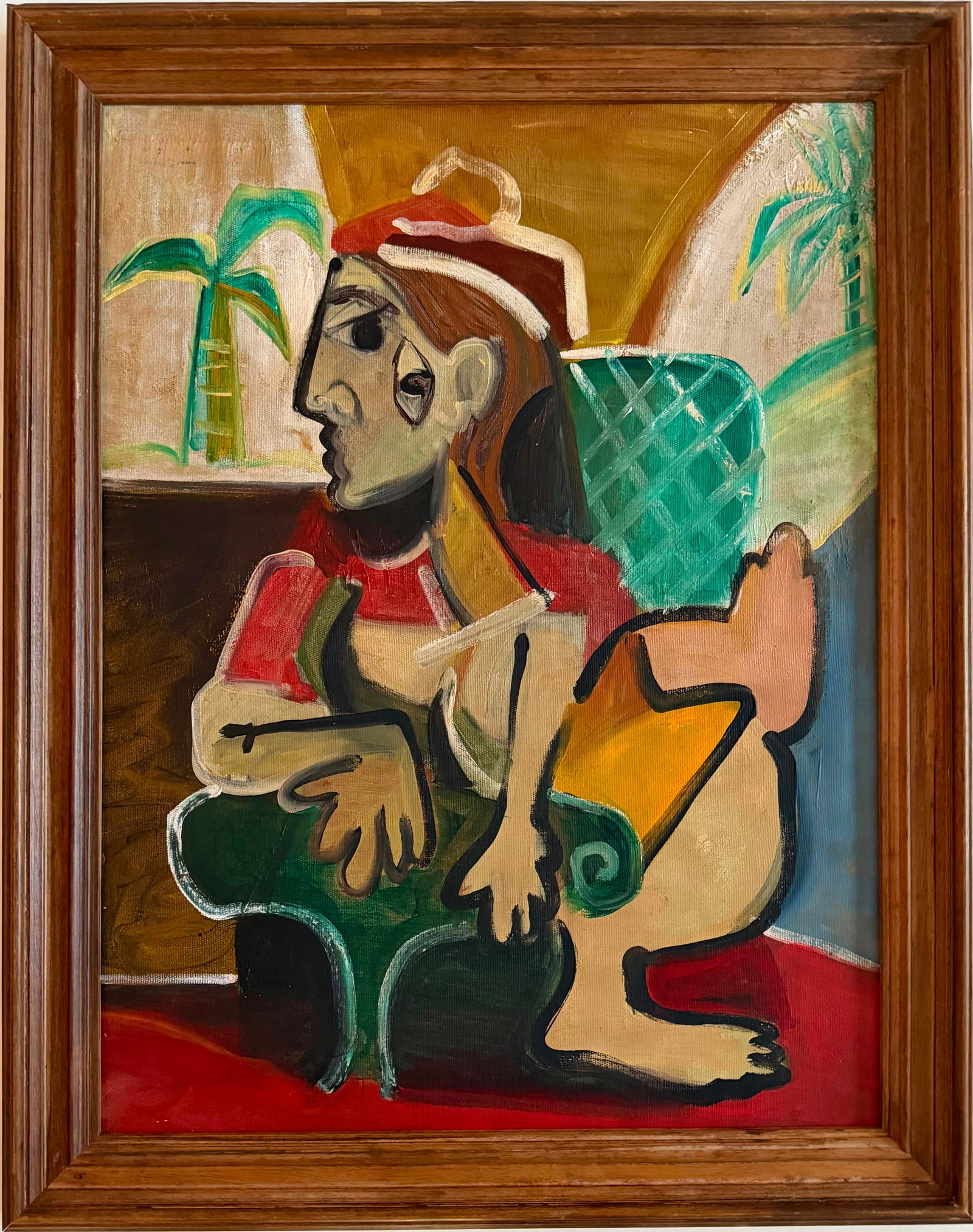 Pablo Picasso Spanish 1881–1973 Oil on Canvas Painting in the Style of The Tree Cubism: Title: The Tree Technique: Oil on canvas Measures: 23 x 18 inches (58.4 x 45.7 cm) Year: Circa mid-20th century Cubist period Condition: Good condition. Surface presents stable pigment application wit