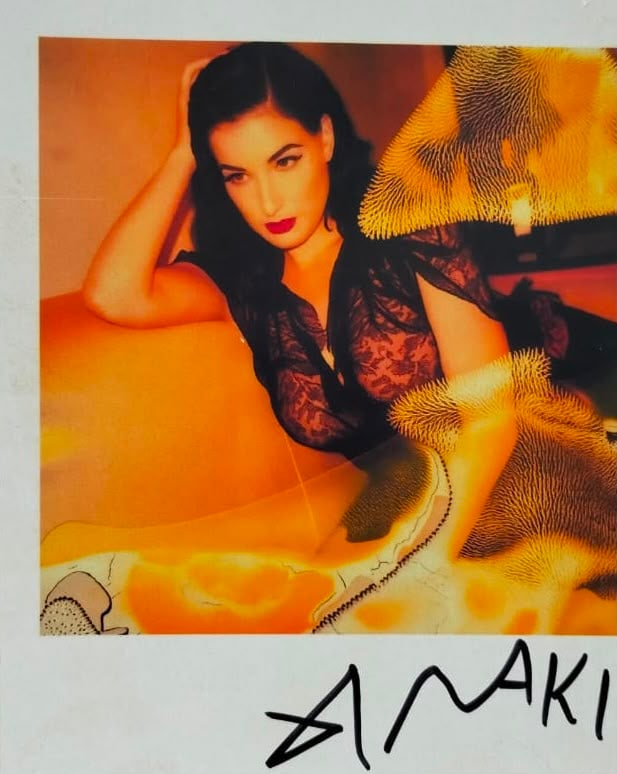 Nobuyoshi Araki Japanese 1940–Present Photograph in the Style of Contemporary Erotic Portraiture: Title: Female Portrait Technique: Photograph. Measures: 10 x 8 inches (25.4 x 20.3 cm). Year: Contemporary. Condition: Good overall condition. The photograph retains excellent color saturation and sha
