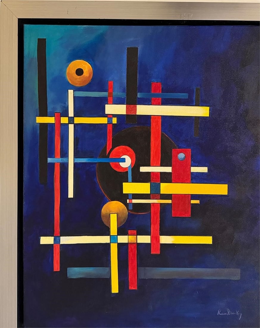 Wassily Kandinsky Russian 1866-1944 Oil on Canvas painting in the style of ,Klee ,Marc Era. - 5