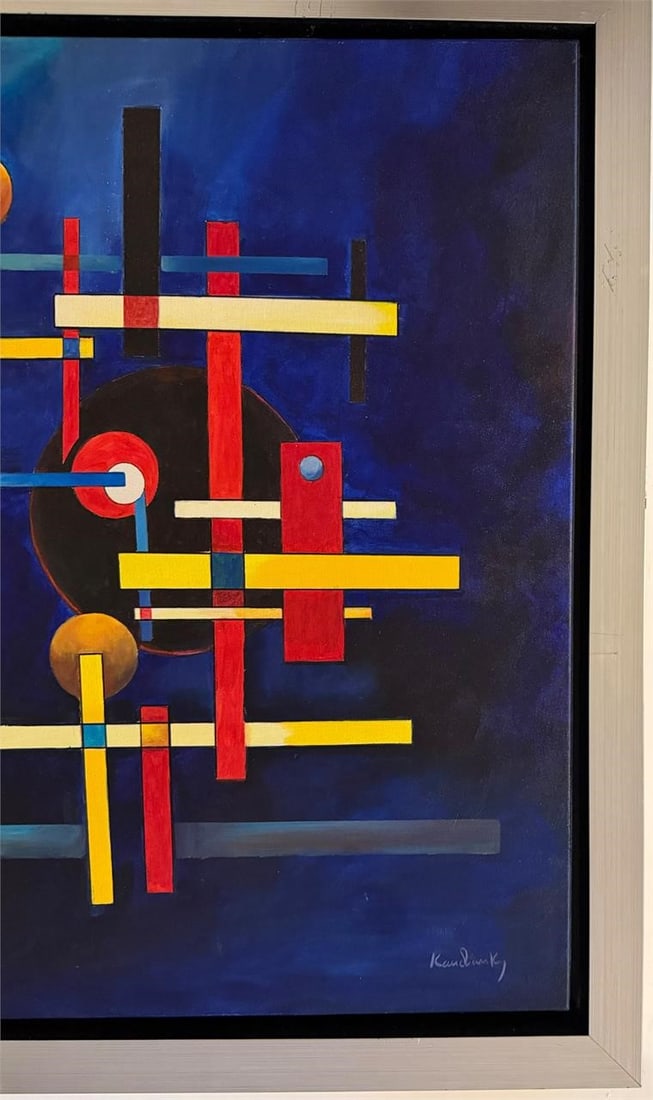 Wassily Kandinsky Russian 1866-1944 Oil on Canvas painting in the style of ,Klee ,Marc Era. - 6