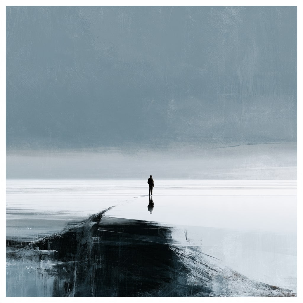 THE DISTANCE WITHIN. Unique 1/1 Contemporary Work. By IAAG Artists Group.: Title: The Distance Within Artist: IAAG Artists Group Technique: Artist-directed digital composition incorporating generative technologies; acrylic print on panel Measures: 20 × 20 inches (51 × 51 c