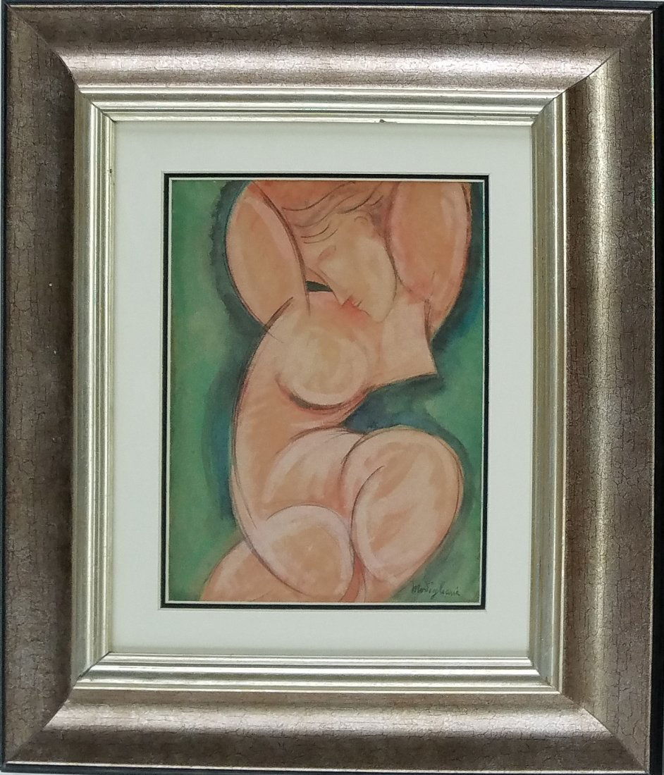 Amadeo Modigliani (Watercolor and Ink on paper) (1 of 2)