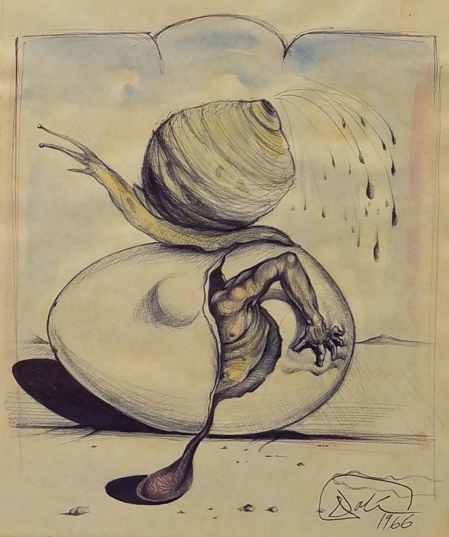 Salvador Dali (ink and watercolor on paper) (1 of 1)