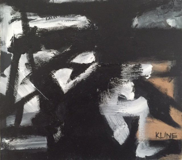 Franz Kline (Oil on cardboard ): oil on cardboard 7 x 8"