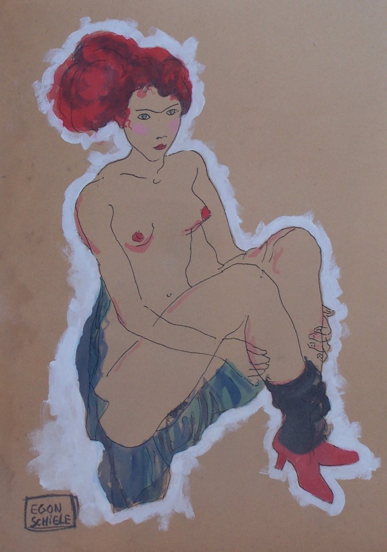 Egon Schiele (Ink and watercolor on paper) (1 of 1)