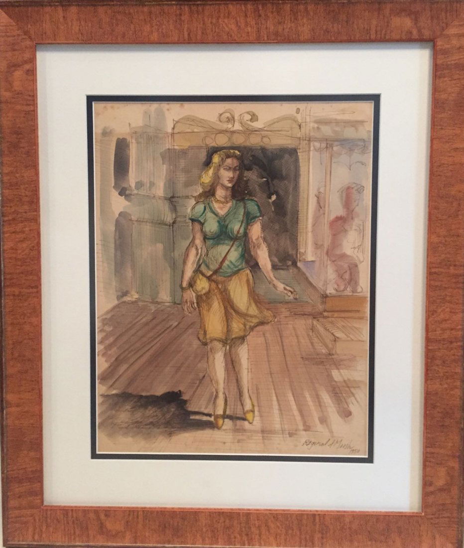 Reginald Marsh(Mixed media on paper): Mixed media on paper 14 x 11"Reginald Marsh (March 14, 1898 – July 3, 1954) was an American painter, born in Paris, most notable for his depictions of life in New York City in the 1920s and 1930s. C