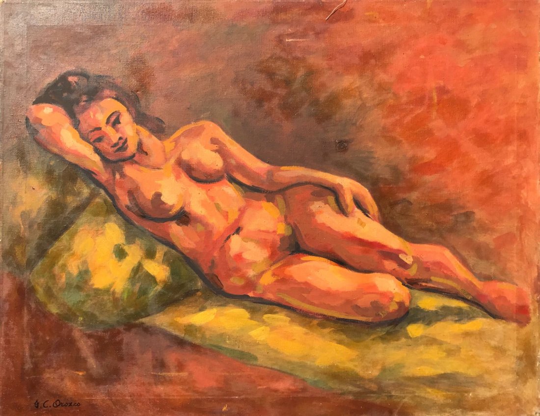 Jose Clemente Orozco (1883-1949) Oil on canvas: Oil on canvas 27 1/2 x 35 1/2" Certificate of authenticity and provenance including in this lot José Clemente Orozco (November 23, 1883 – September 7, 1949) was a Mexican painter, who specialized i