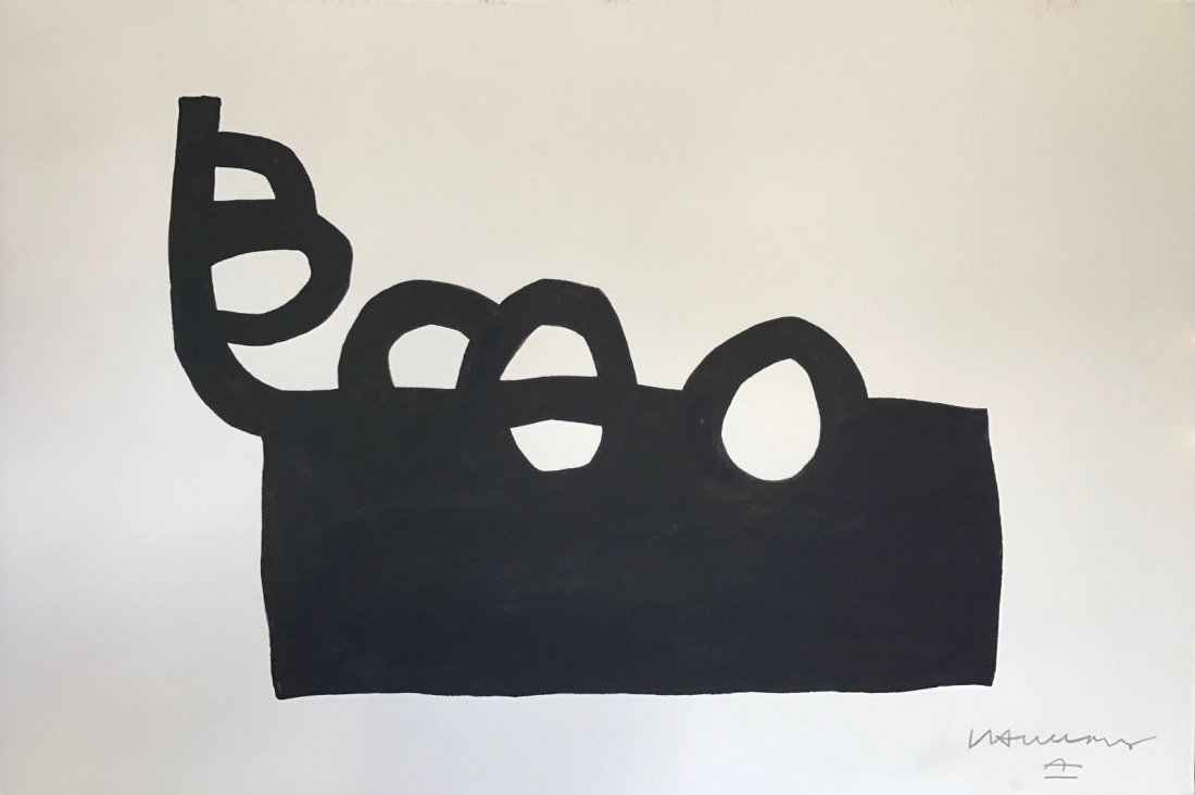 Eduardo Chillida(1924-2002) Ink on paper: Ink on paper 22 x 15\\\" The piece is signed lower right, it is in very good condition, A certificate of authenticity accompanied this lotEduardo Chillida Juantegui, or Eduardo Txillida Juantegi in Ba