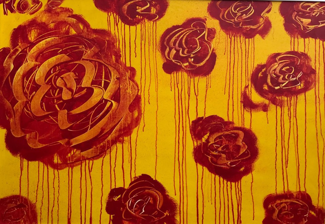 Acrylic on canvas V$20,000: in the style of Cy Twombly Acrylic on canvas Provenance Provided by Col. Victor F . Schmit Houston Texas.Adquired directly from the artist in Italy 34 x 50" Edwin Parker "Cy" Twombly, Jr. (/saɪ &