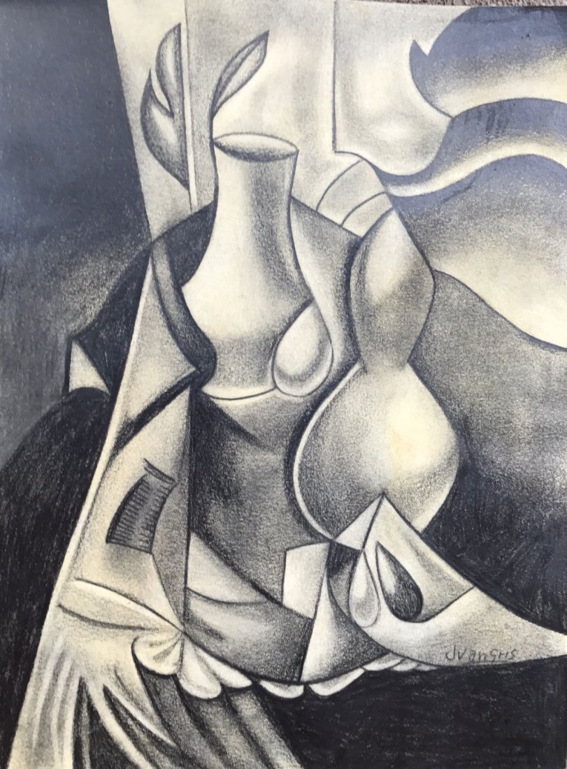 Juan Gris Graphite on Paper V$5000: Juan Gris Graphite on Paper Certificate of authenticity issue by Fundacion Santiago porrero Signed by Venancio Porrero and dated Madrid 15 2012 , a provenance is included on the CoA as the piece was a