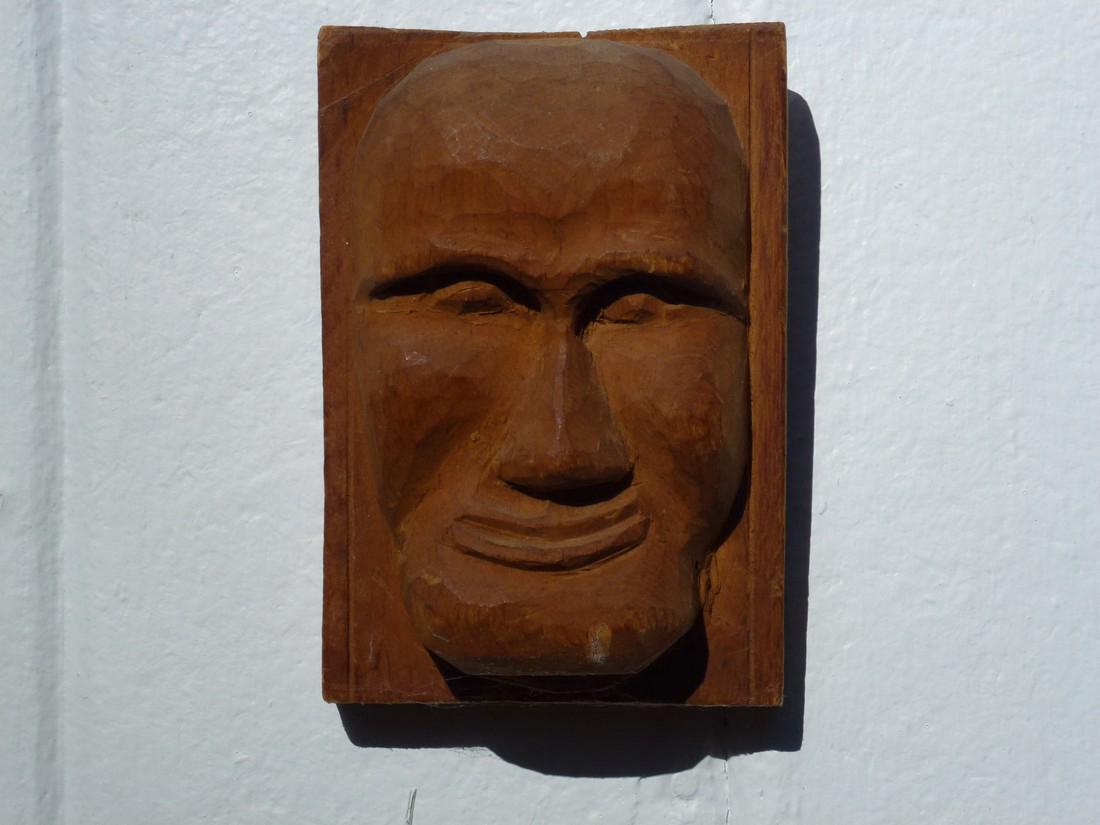 Carved Plaque Man's Face (1 of 4)
