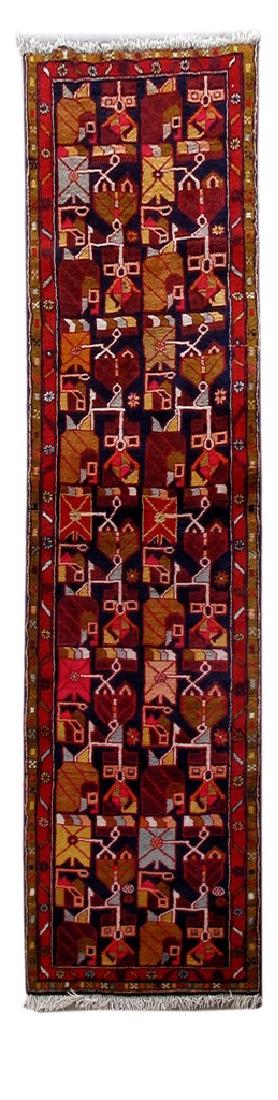 Hand Knotted Persian Azerbaijan Wool Runner Rug 4x10 (1 of 5)