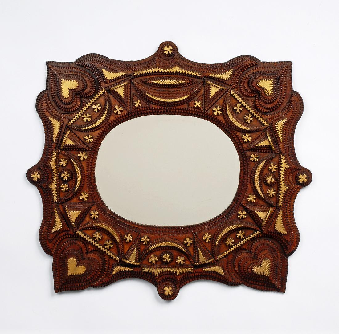 Tramp Art Mirror with Hearts (1 of 7)