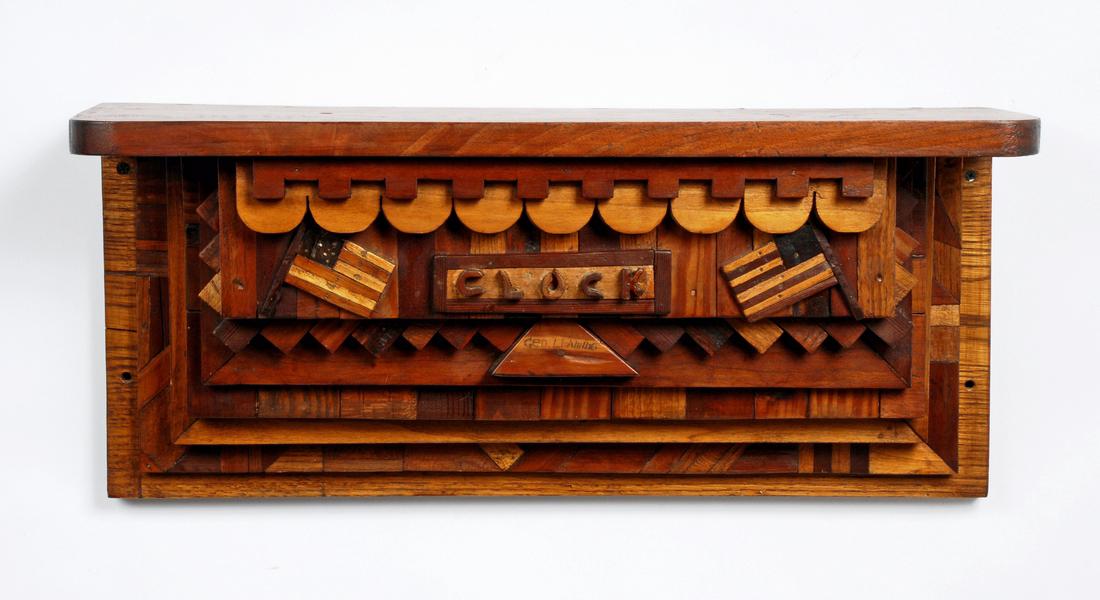 Patriotic Marquetry 'Clock' Shelf (1 of 6)