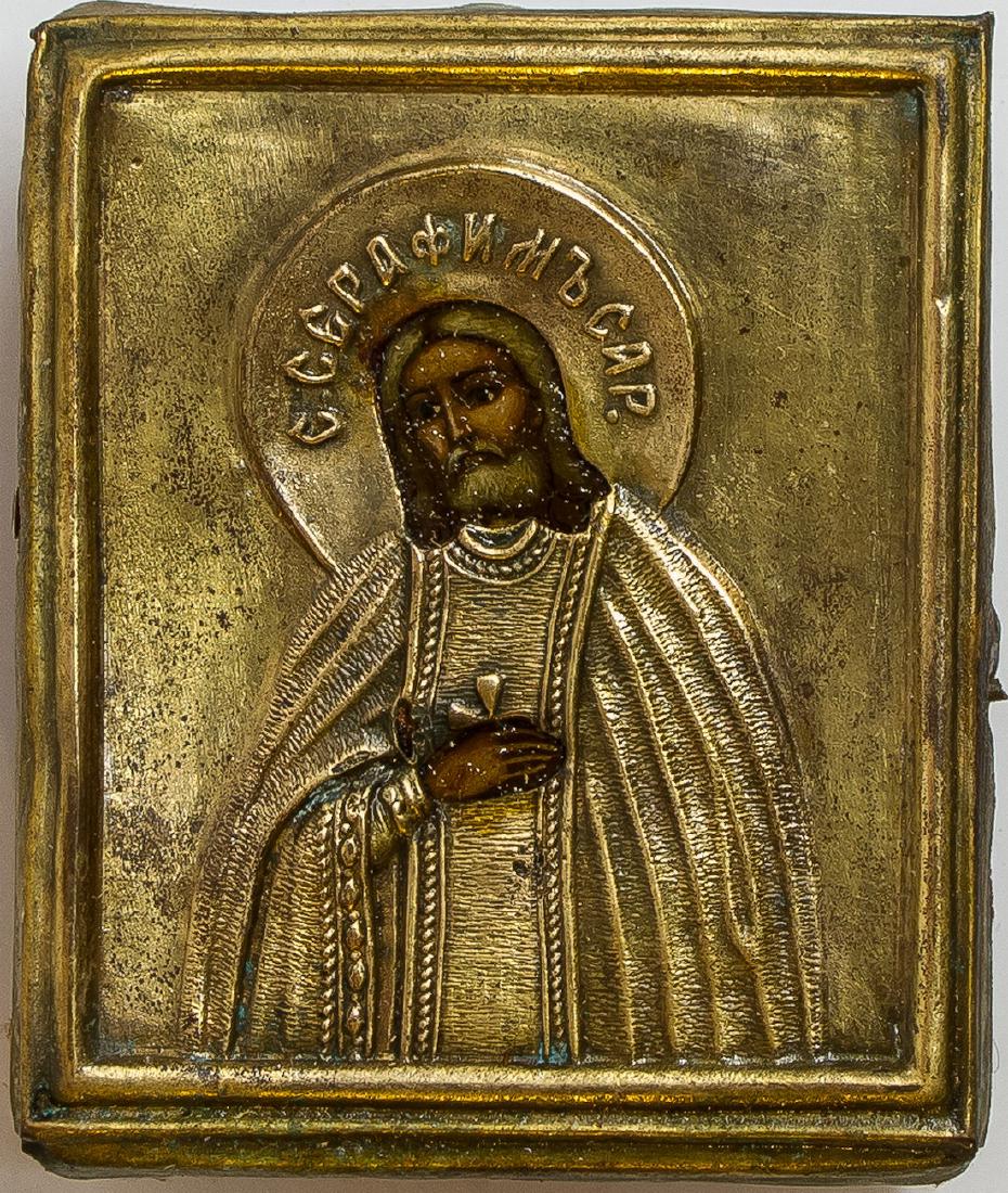 St Seraphim Sorovskiy Oklad Russian Icon, 19th C (1 of 1)