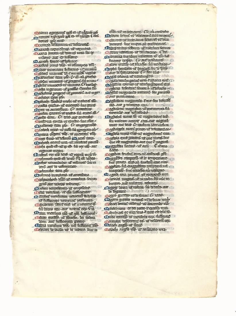 13th Century Medieval Manuscript Hebrew Names (1 of 2)