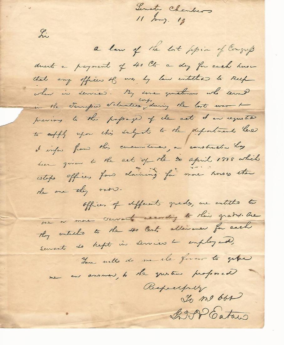 1819 Als John Henry Eaton (1790-1856) Governor Florida (1 of 2)