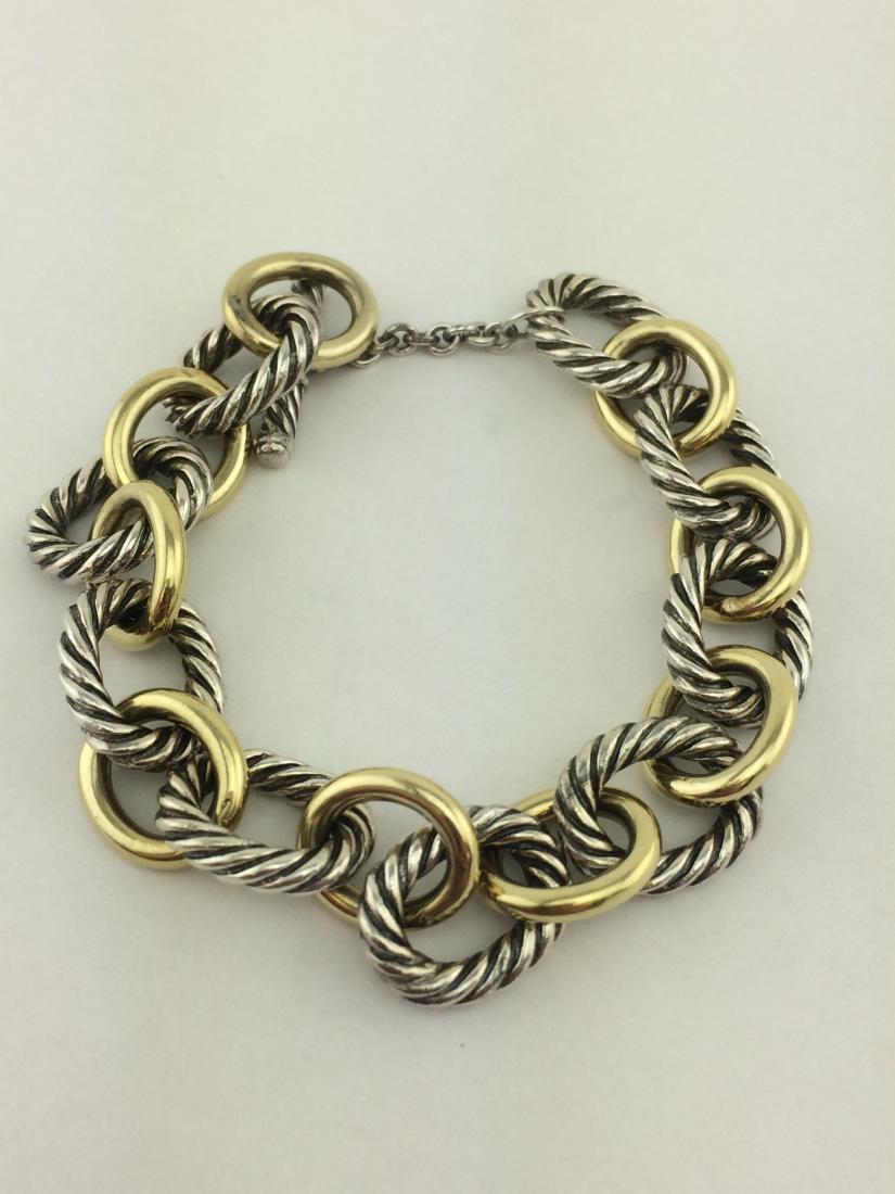 David Yurman Sterling 18K Gold Oval Link Bracelet (1 of 1)