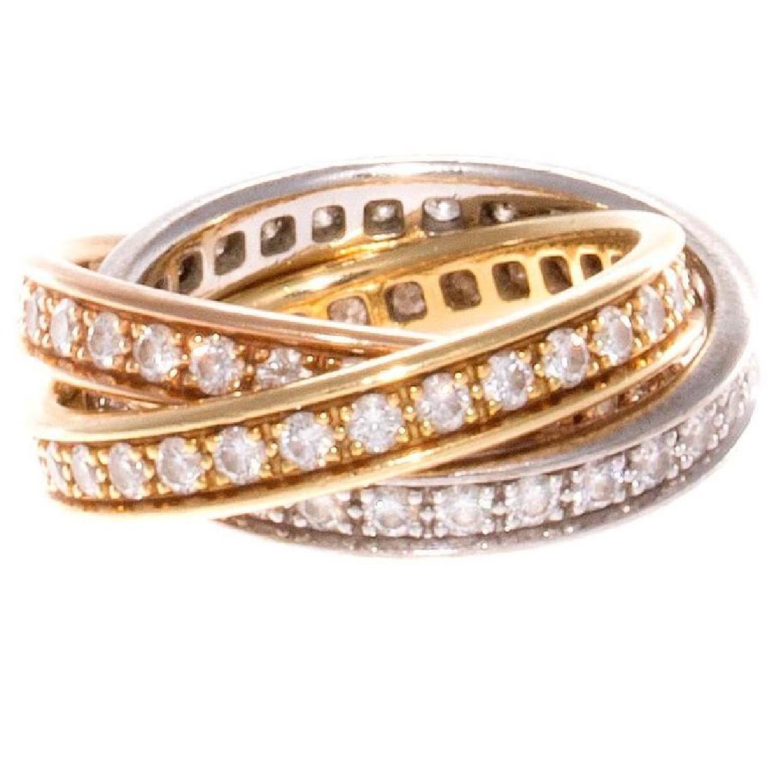Cartier Diamond Trinity 18K Gold Ring (1 of 3)