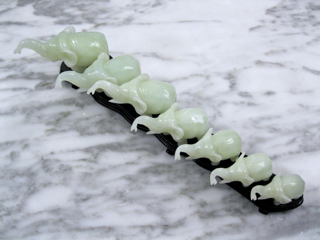 Republic Chinese Carved Celadon Nephrite Jade Elephants (1 of 10)