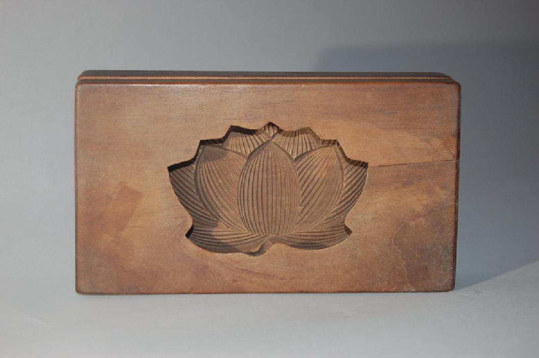 Japanese Wood Lotus Flower Rice Cake Mold, Oshimono (1 of 6)