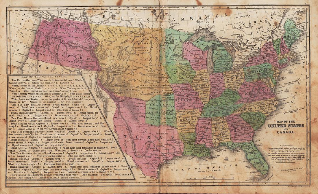Daniel Burgess: Map of United States & Canada, 1846 (1 of 4)