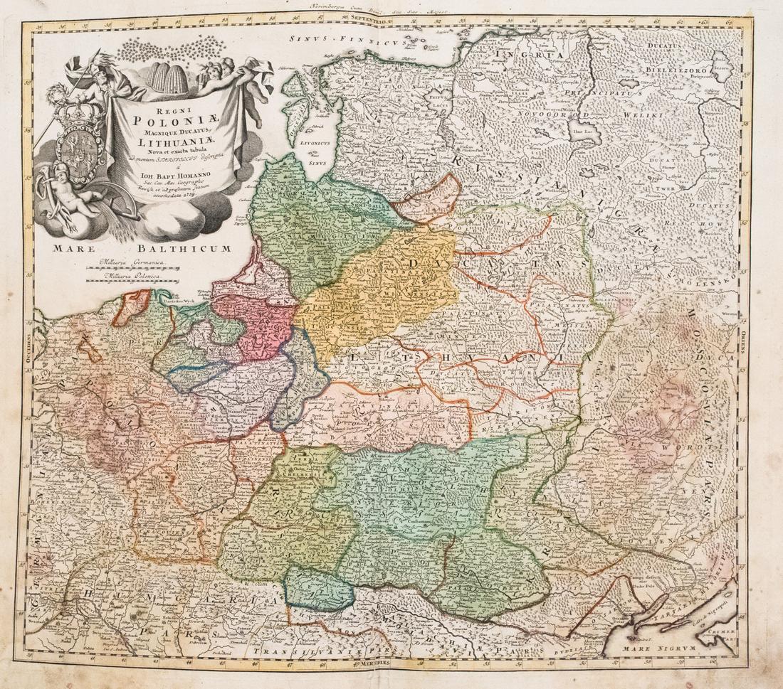Homann Map of Poland and the Baltic States, 1739 (1 of 1)