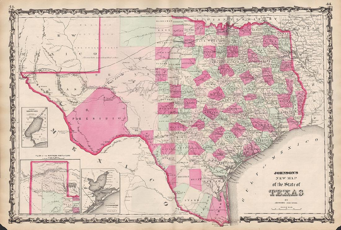 Johnson’s New Map of the State of Texas, 1863 (1 of 6)