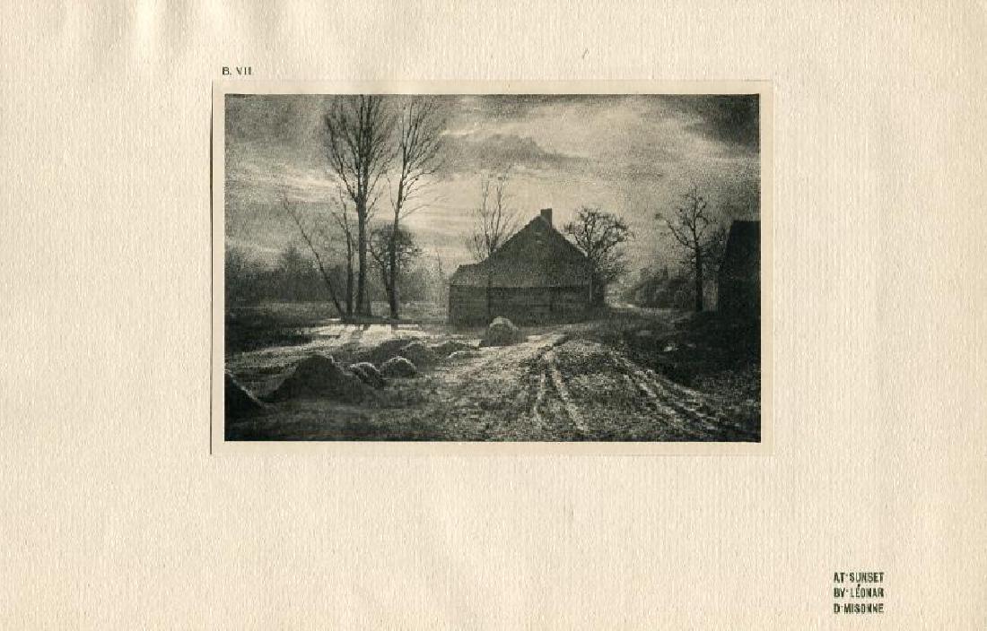 LEONARD MISONNE - At Sunset: Artist: LEONARD MISONNE Print Title: At Sunset Medium: Vintage PhotoGravure Printed UK in 1905 Image Size: 5.5" X 3.5" Leonard Misonne (1870 - 1943) was a Belgian photographer. He was a member of the 