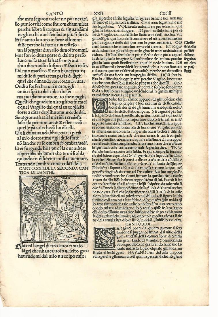 1507 Leaf Dante Purgatorio w/ Woodcut (1 of 3)