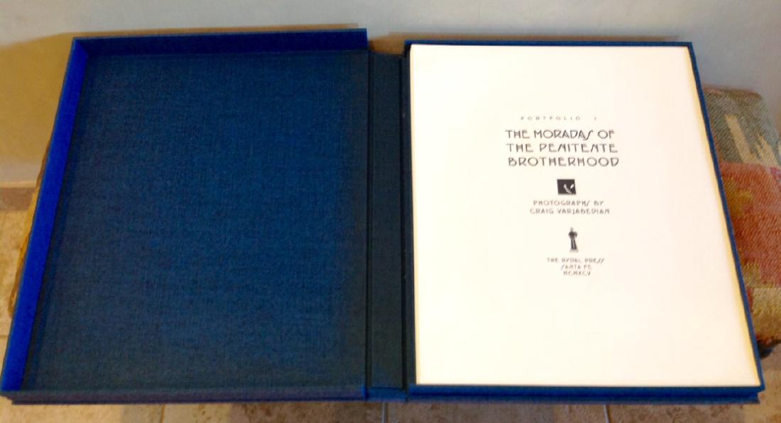 The Moradas of the Penitente Brotherhood - Signed: Portfolio I - The Moradas of the Penitente Brotherhood: (8) individually signed photographs with signed book. ONLY 5 lettered copies were published and this is #4. Craig Varjabedian. Photography (matt