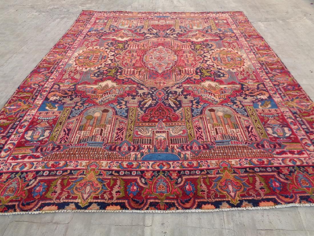 Semi Antique Hand-Knotted Persian Kashmar Rug 12x9 (1 of 10)