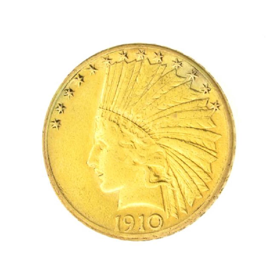 1910-D $10 U.S. Indian Head Gold Coin (JG) (1 of 2)