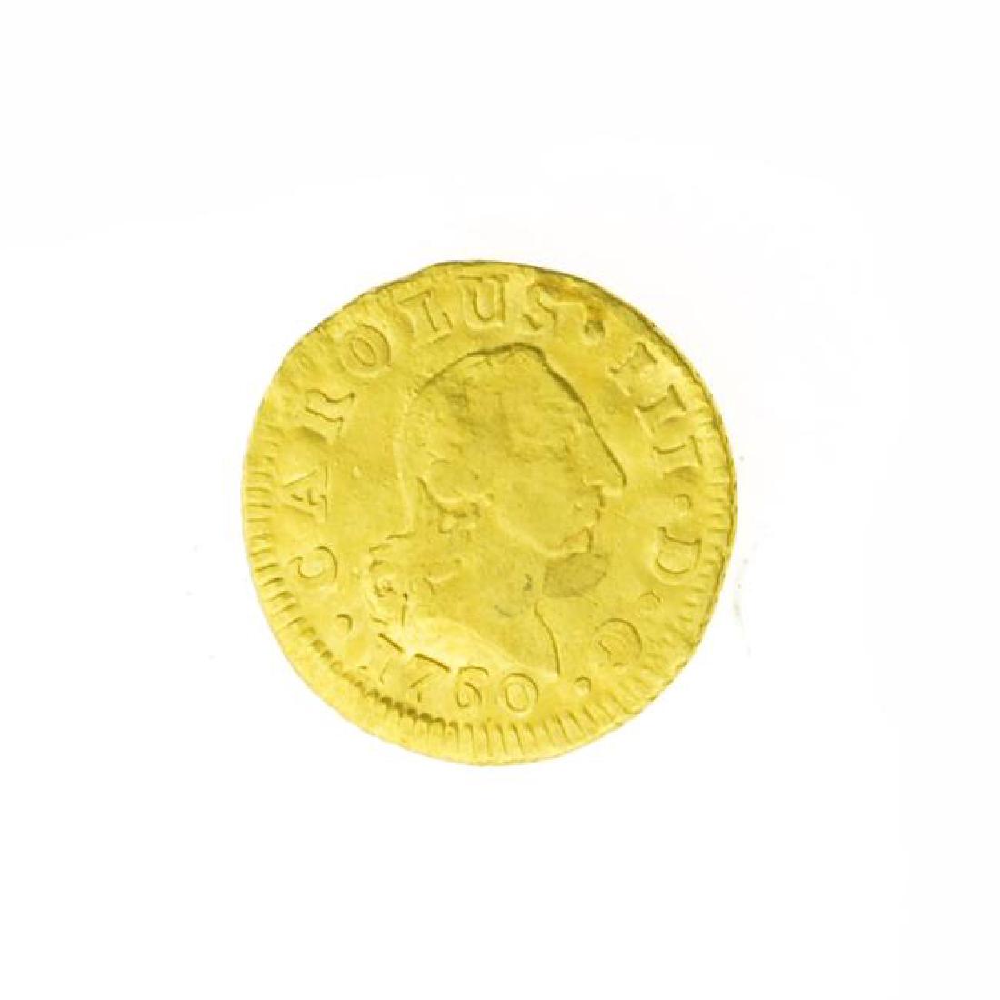 1760 Spanish Cob Gold Coin (JG): 1760 Spanish Cob Gold Coin (JG) Please note that this lot has a confidential reserve. When you leave a bid in advance of the auction, submit your maximum. Jasper52 will bid on your behalf as much as n