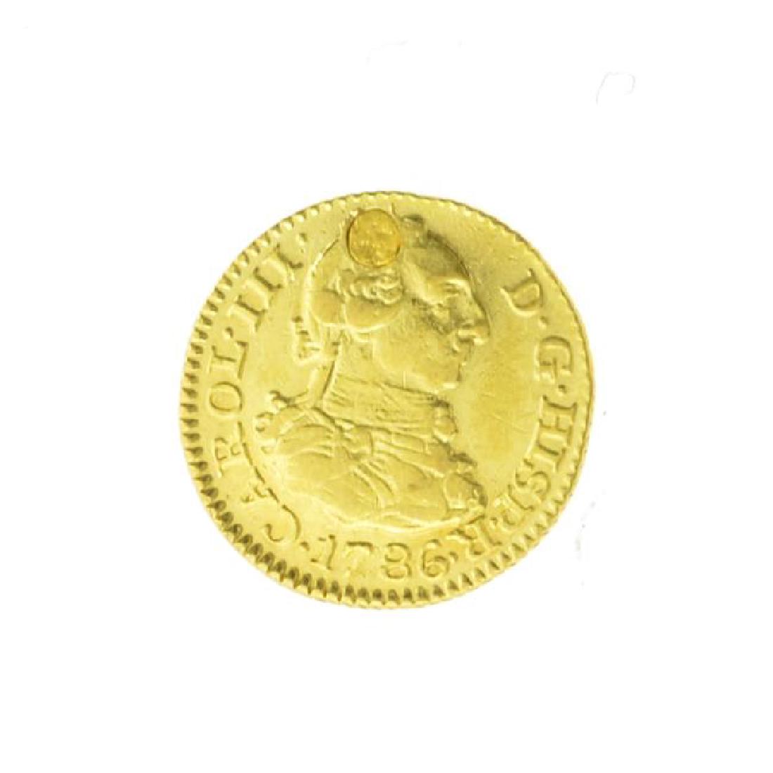 1786 Spain Half Escudo Carlos III Gold Coin (JG) (1 of 2)