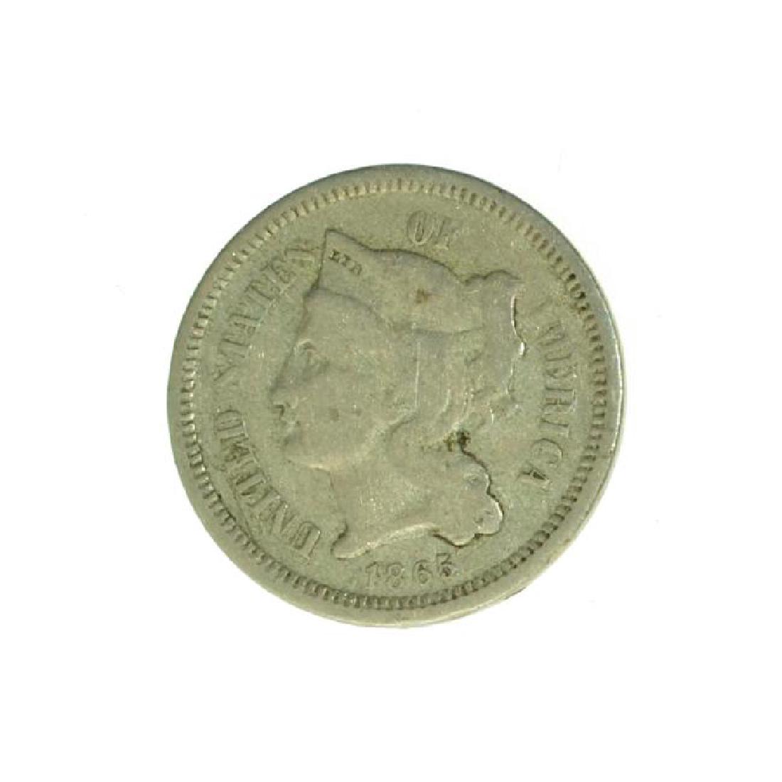 1865 3 Cent Nickel Coin (JG) (1 of 2)