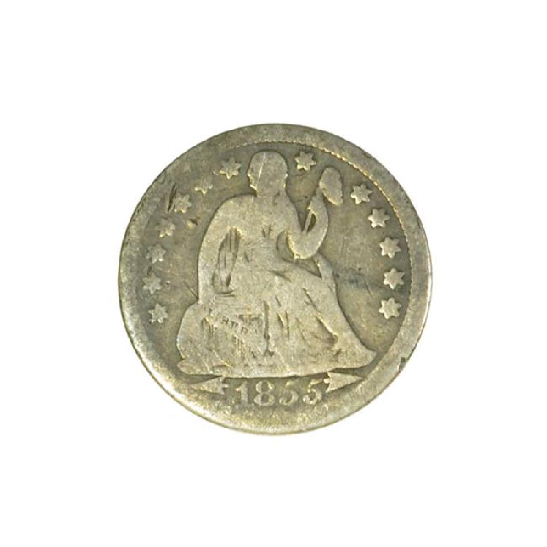 1855 Arrows at Date Liberty Seated Dime Coin (JG) (1 of 2)
