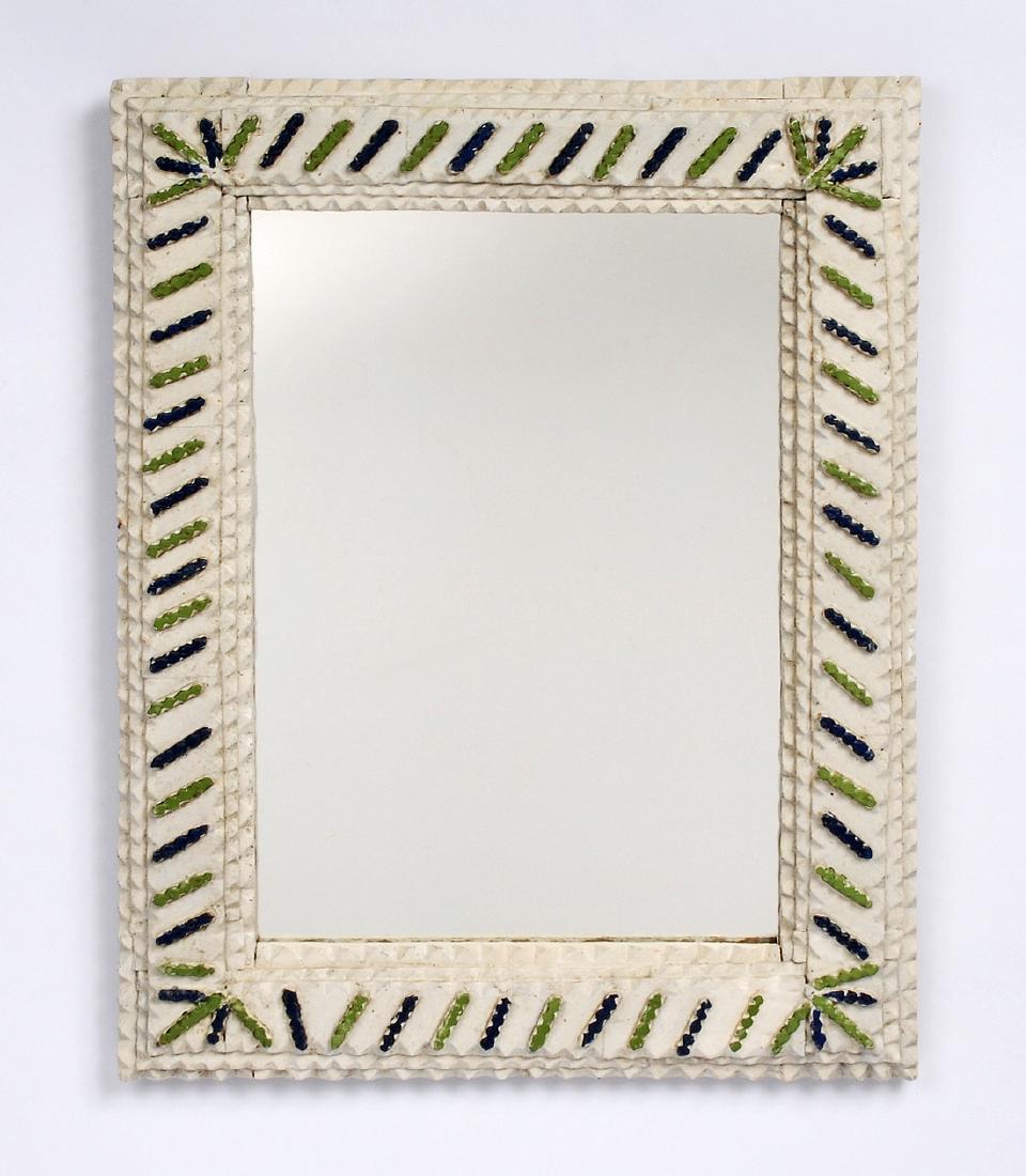 Tramp Art Painted Mirror (1 of 3)