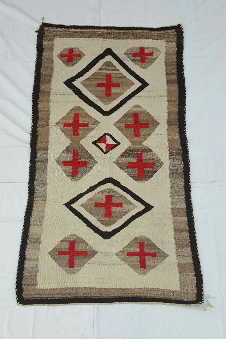 Navajo Woven Pound Rug with Crosses (1 of 4)