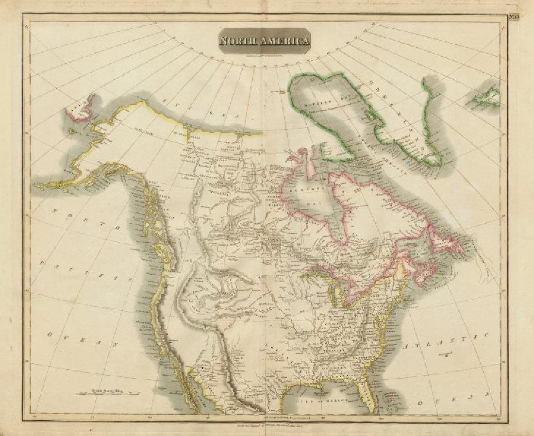 Map of North America: "North America" by John Thomson. Missions, Forts & Indian settlements 1817 map Size: Approx 53.0 x 65.0cm, 20.75 x 25.5 inches (Large); Please note that this is a folding map. Please note that this lo