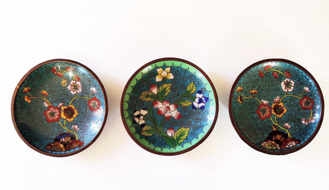 Three Chinese Cloisonne Plates (1 of 5)