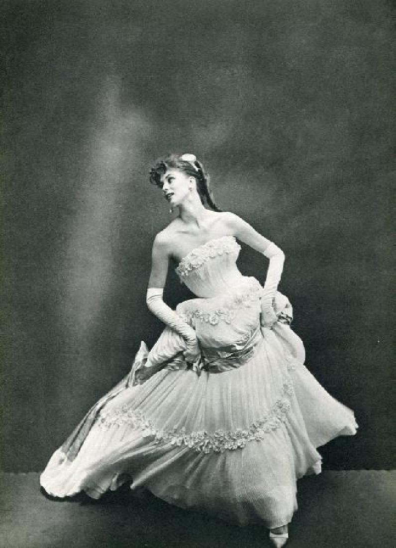 RICHARD AVEDON - Fashion (White): Artist: RICHARD AVEDON Print Title: Fashion (White) Printing Date: 1957 Medium: Sheet-fed Gravure Printed in USA Image Size: 8" x 10.5" Richard Avedon was an American fashion and portrait photographer