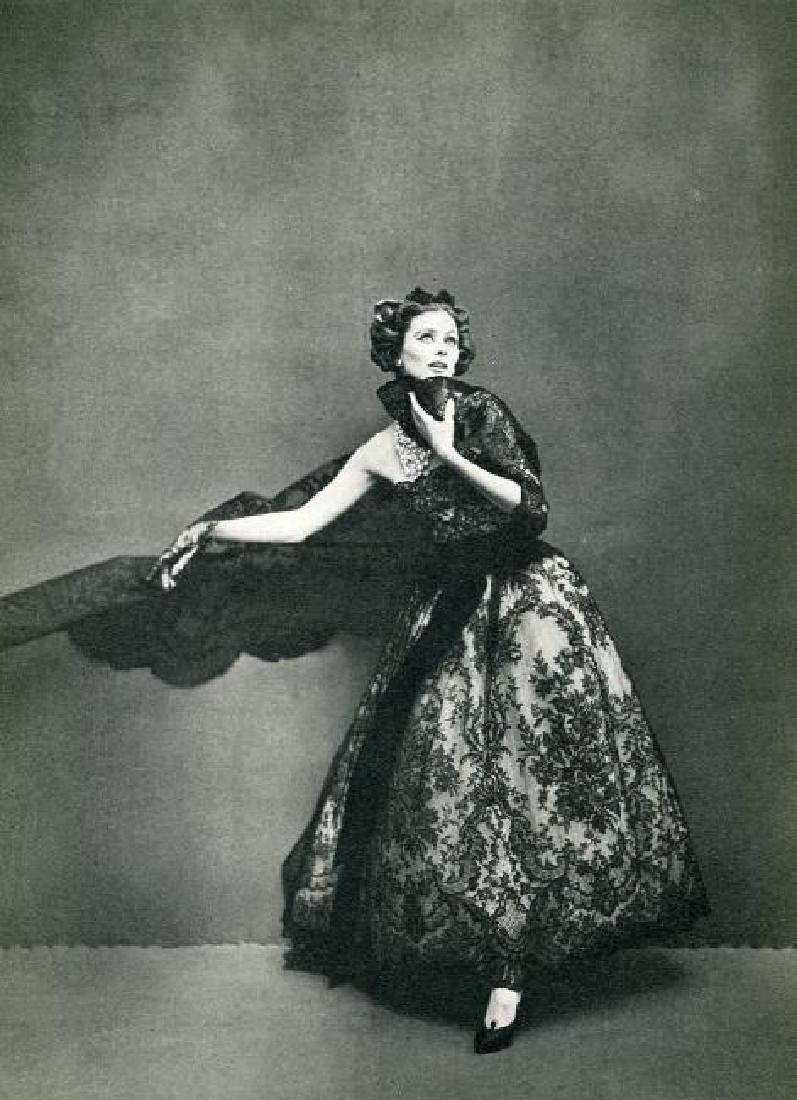 RICHARD AVEDON - Fashion (Black): Artist: RICHARD AVEDON Print Title: Fashion (Black) Printing Date: 1957 Medium: Sheet-fed Gravure Printed in USA Image Size: 8" x 10.5" Richard Avedon was an American fashion and portrait photographer