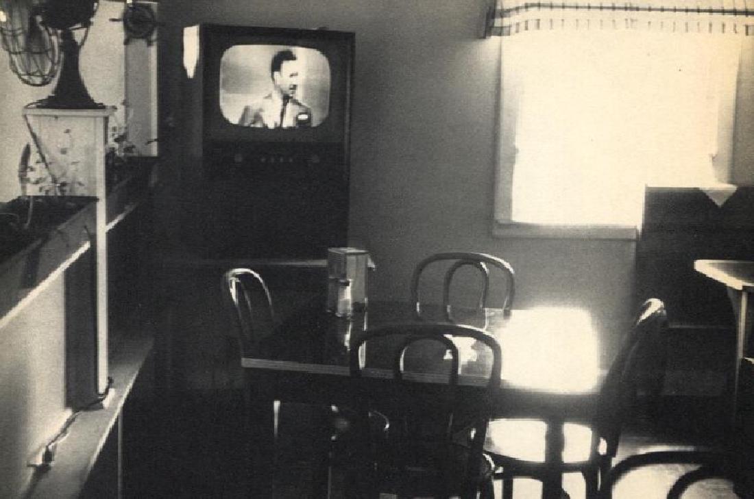 ROBERT FRANK - Restaurant, US1 Columbia SC: Artist: ROBERT FRANK Print Title: Restaurant, US1 Columbia SC Medium: Vintage Sheet-fed Gravure Printed in 1958 in France Image Size: 7.5" X 5" Robert Frank (b. 1924) is an American photographer and d