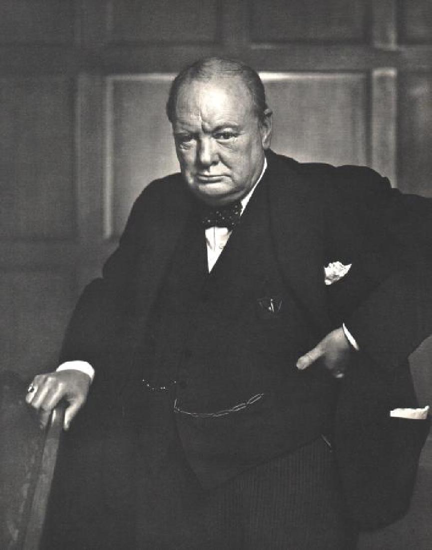 YOUSUF KARSH - Winston Churchill: Artist: YOUSUF KARSH Print Title: Winston Churchill Printing Date: 1967 Printer: Enschede Haarlem, Netherlands Medium: Vintage Sheet-Fed Gravure Image size (inches) approx. 9 x 11.5" Yousuf Karsh (190