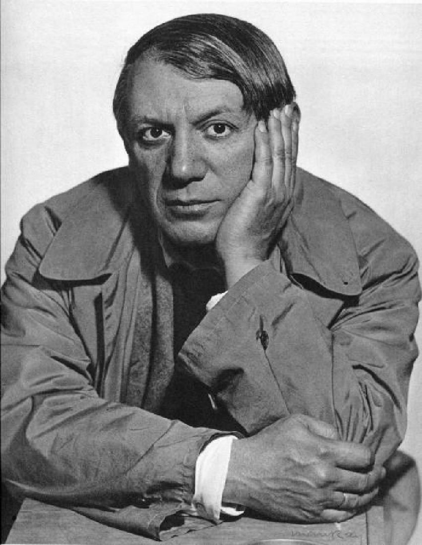 MAN RAY - Pablo Picasso: Artist: MAN RAY Print Title: Pablo Picasso Printing Date: 1960 Printer: M. Dumont Schauberg Medium: Vintage Sheet-Fed Gravure - Early 1930s Image size (inches) approx. 10 x12 Man Ray, original name Em