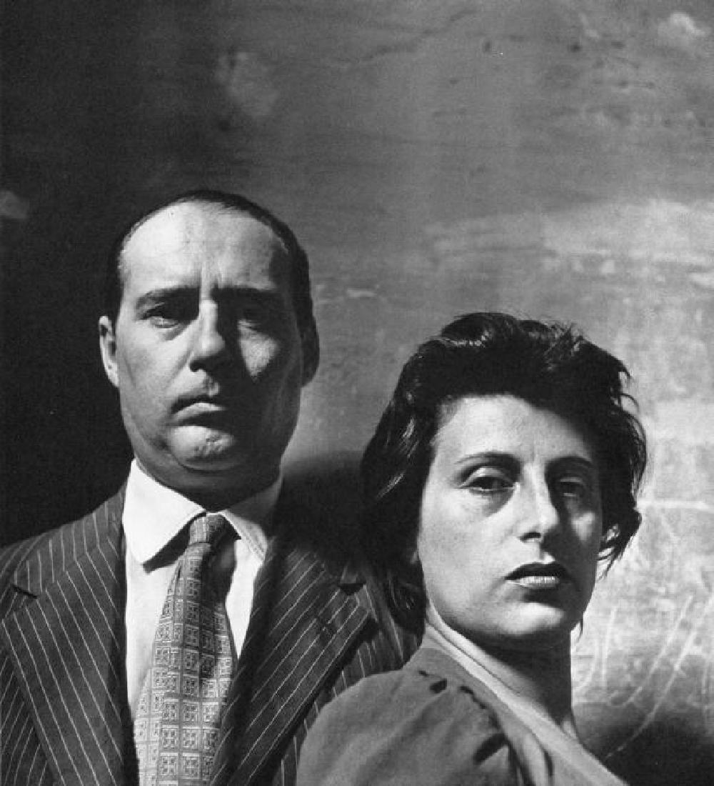 IRVING PENN - Roberto Rossellini, Anna Magnami: Artist: IRVING PENN Print Title: Roberto Rossellini, Anna Magnami Medium: Sheet-fed Gravure Printing Date: 1960 Printer: C.J. Bucher (swiss printers) Image size approx. 8 x 9" Irving Penn was an Ameri